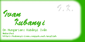 ivan kubanyi business card